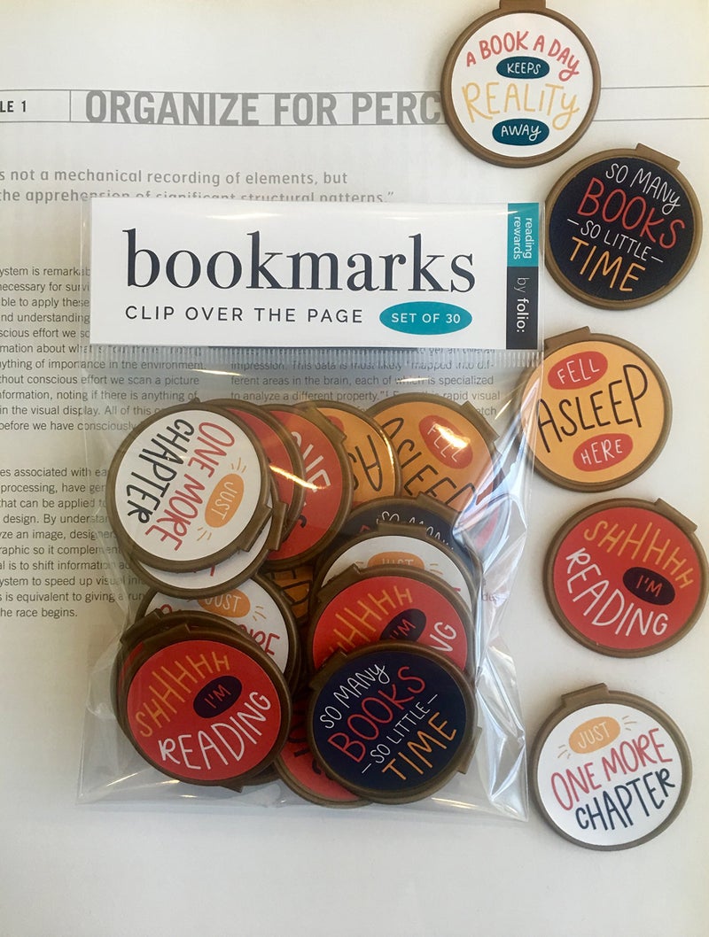 Folio "Clip Over The Page" Bookmarks - Set of 30 - Whimsical Bookish Quotes Bulk Bookmarks for Kids Girls Boys Teens. Perfect for Gifts - Student Incentives â€“ Birthday Party Favors â€“ Reading Incentives - Image 4